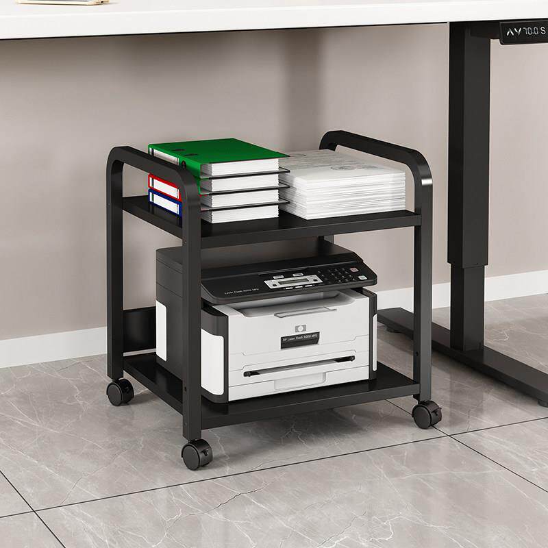 36款全黑色桌下印表机置物架文件收纳层架主机托 托架收银柜台银