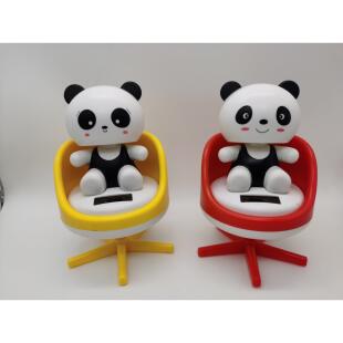 太阳能摇头点头熊猫摆件车内装饰品现代简约卡通动漫可爱呆萌