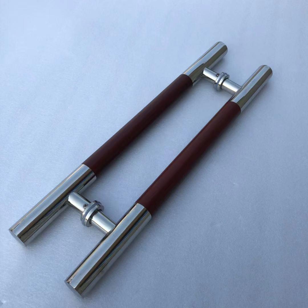 加厚玻璃门拉手中木纹不锈钢大门酒店KTV木门把手 推拉无框门把手