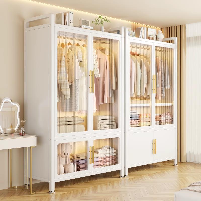 钢制衣柜卧室儿童简易储物柜家用宝宝衣橱出租房金属铁艺收纳柜子