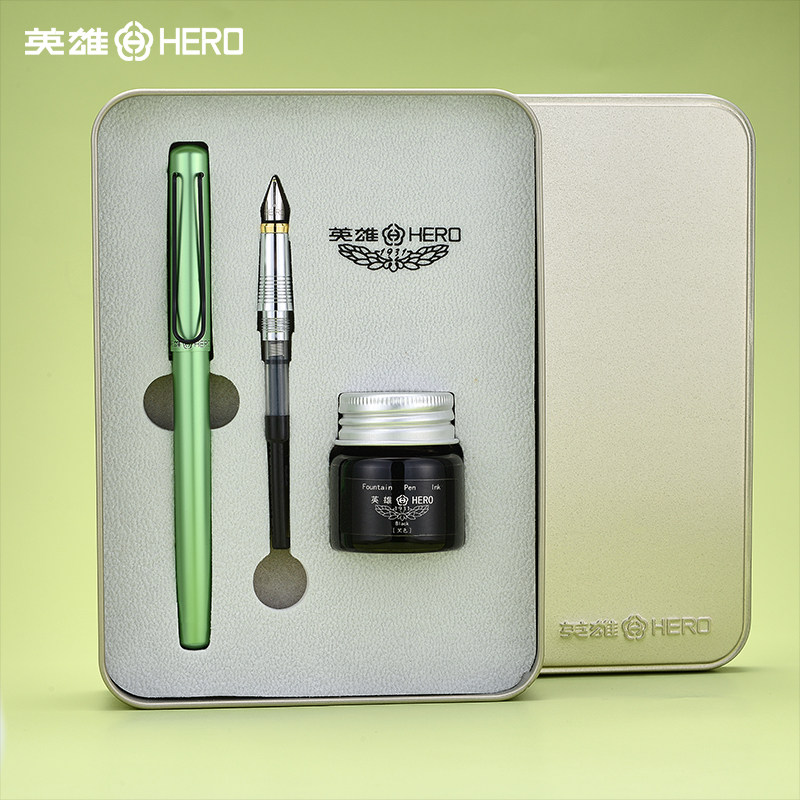 商务办公练字礼品铁盒装英雄钢笔
