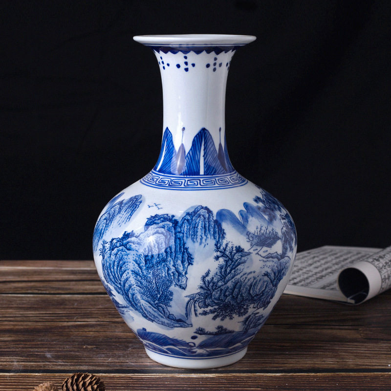 景德镇瓷器青花山水客厅中式陶瓷工业陶瓷