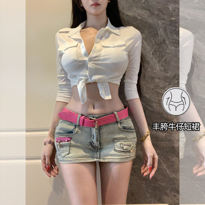 李李服饰热辣性感低腰丰胯牛仔超短裙女2026年夏季薄款包臀裤裙