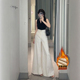 显瘦休闲拖地裤 李李服饰加绒气质白色高腰阔腿牛仔裤 女2026年冬季