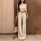 宽松白色长裤 新款 女2026春季 李李服饰气质老钱调不贴腿微喇裤