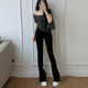 高腰显瘦显高长裤 新款 女2026春季 李李服饰黑色百搭马蹄牛仔裤