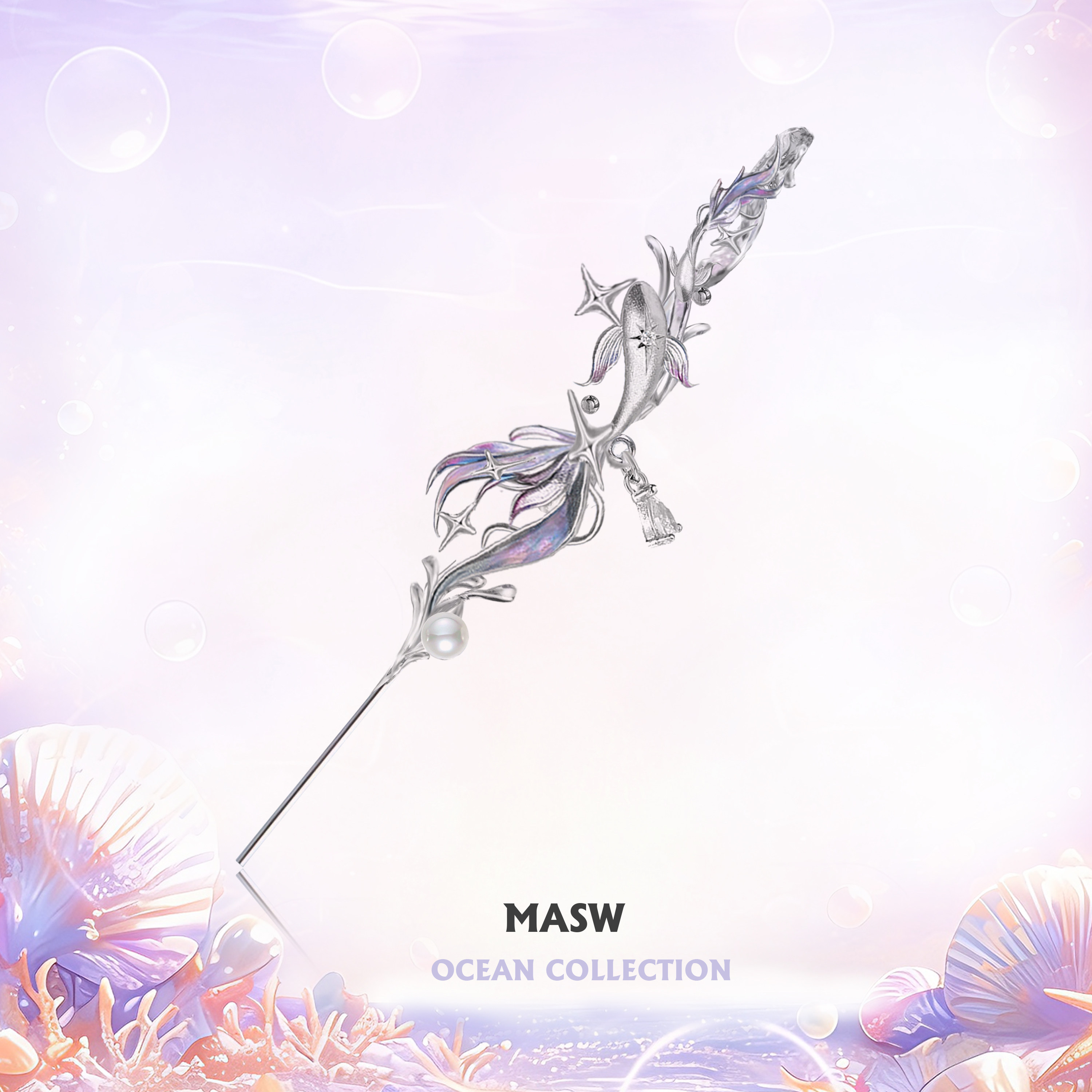 MASW麻秀高级感星空紫耳桥钉礼物图片