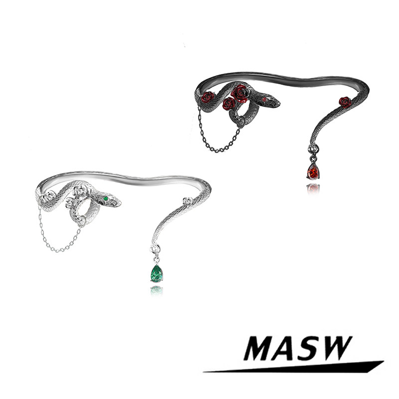 MASW麻秀原创设计灵蛇起舞系列轻奢蛇形手镯甜酷辣妹创意个性手环
