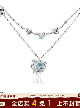 MASW麻秀原创设计灵蛇起舞系列清冷蛇院项链小众蓝色新款锁骨链女