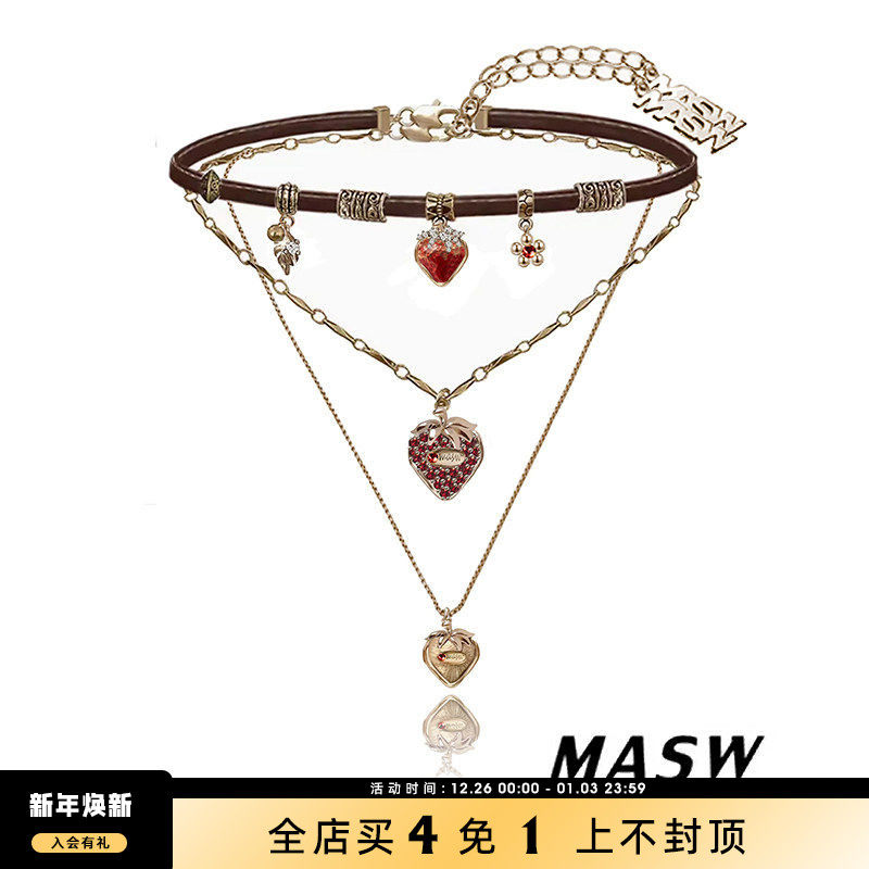 MASW麻秀多层叠戴女原创设计项链
