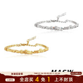 MASW麻秀原创设计高级感软萌卡通猫咪手镯小众轻奢金属慵懒风手环