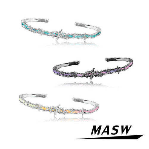 MASW麻秀高级感时尚彩色蝴蝶手镯