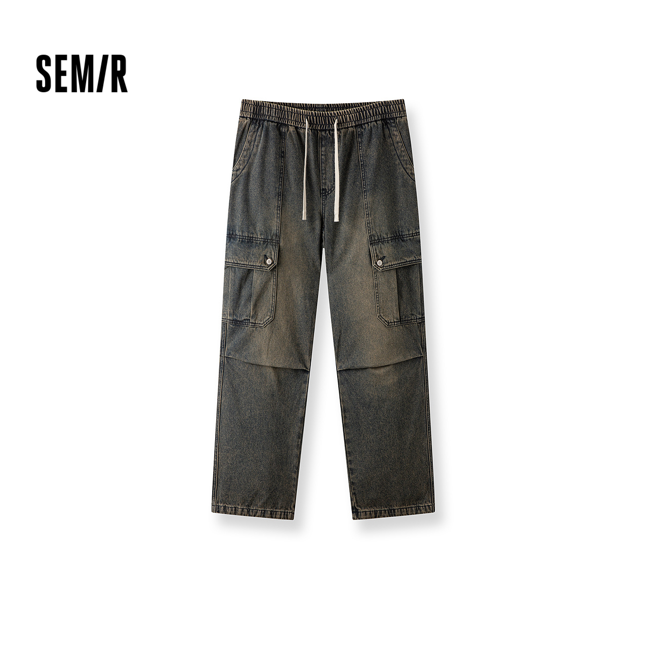 森马美式复古工装裤阔腿牛仔裤男