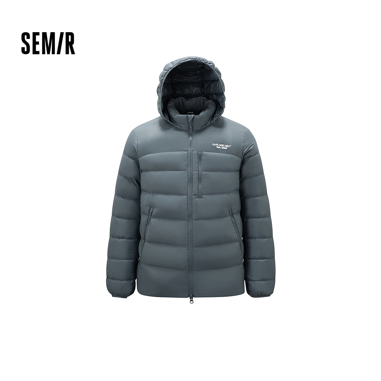 森马鹅绒服冬可拆卸连帽羽绒服男