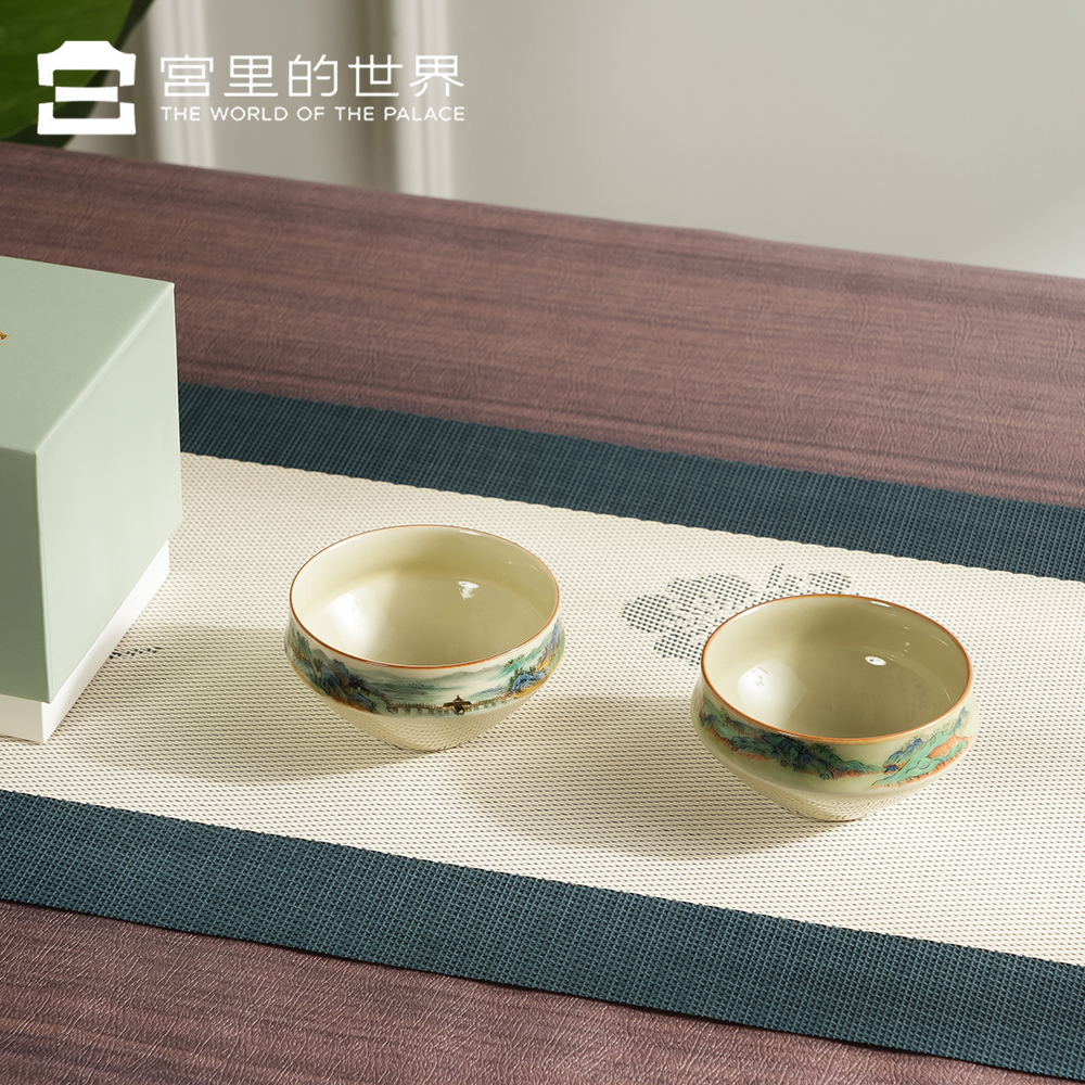 宫里的世界千里江山手绘杯