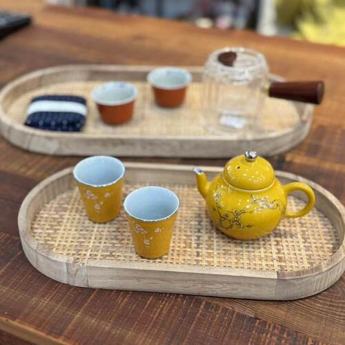 复古手工托盘茶杯桌面饰