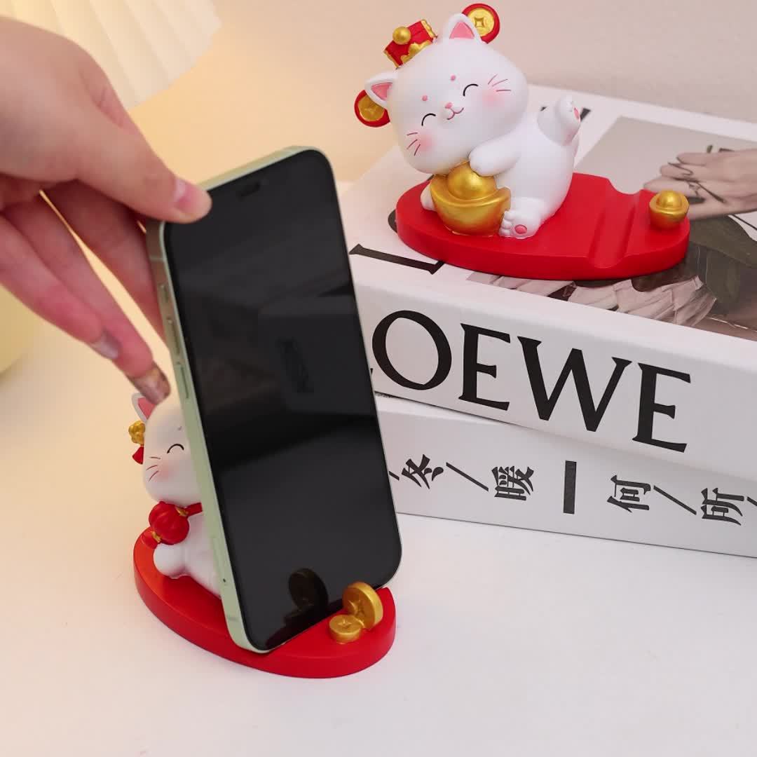 创意招财猫手机支架桌面