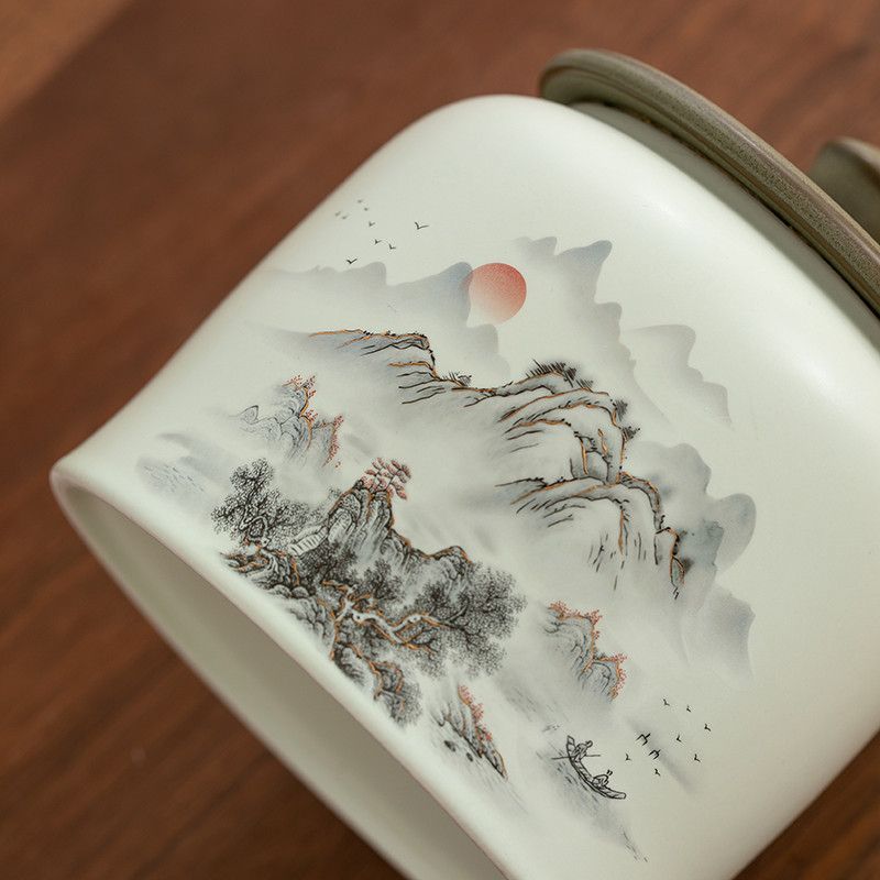 中式茶叶罐陶瓷空罐高颜