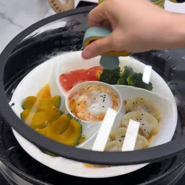 陶瓷四分格蒸盘家用宝宝