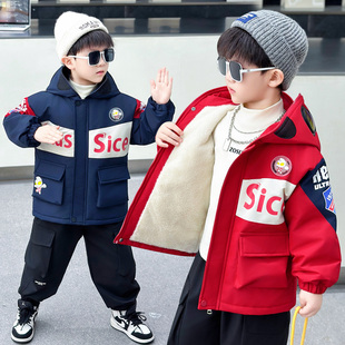 男童冬装奥特曼加绒外套2025儿童帅气童装亮灯棉服加厚棉袄连帽潮