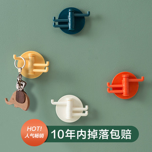 旋转挂钩强力粘胶粘钩厨房浴室置物架免打孔无痕挂架三分支粘钩