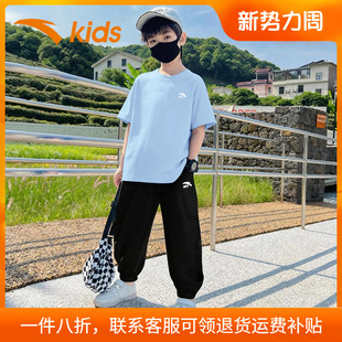 安踏童装男童夏装套装2026新款夏季官方旗舰儿童棉感两件套中大童