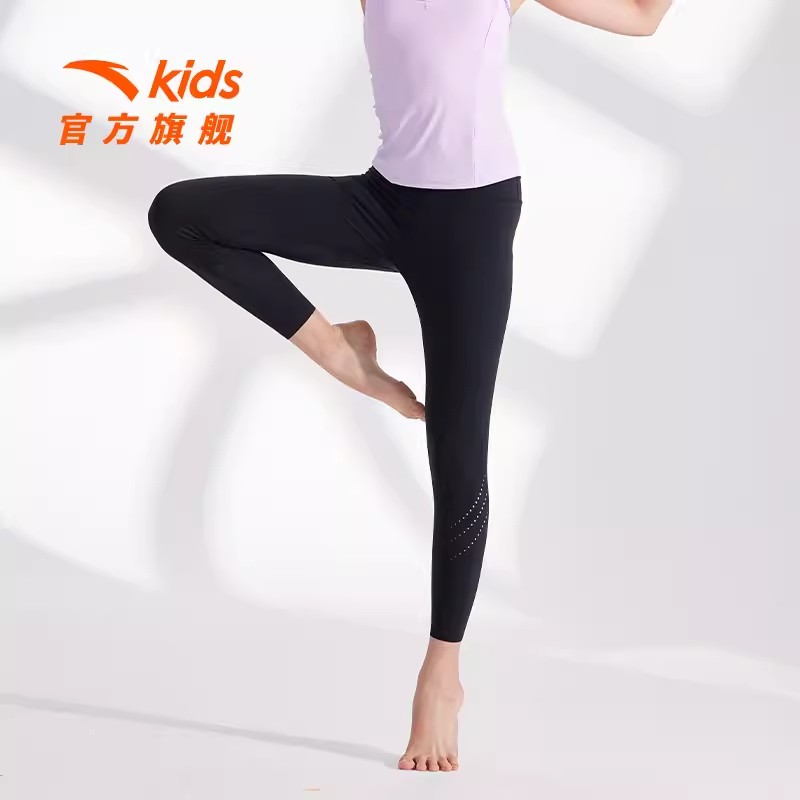安踏儿童纤女裤 | 女童运动弹力打底裤秋季新款形体服紧身瑜伽裤D