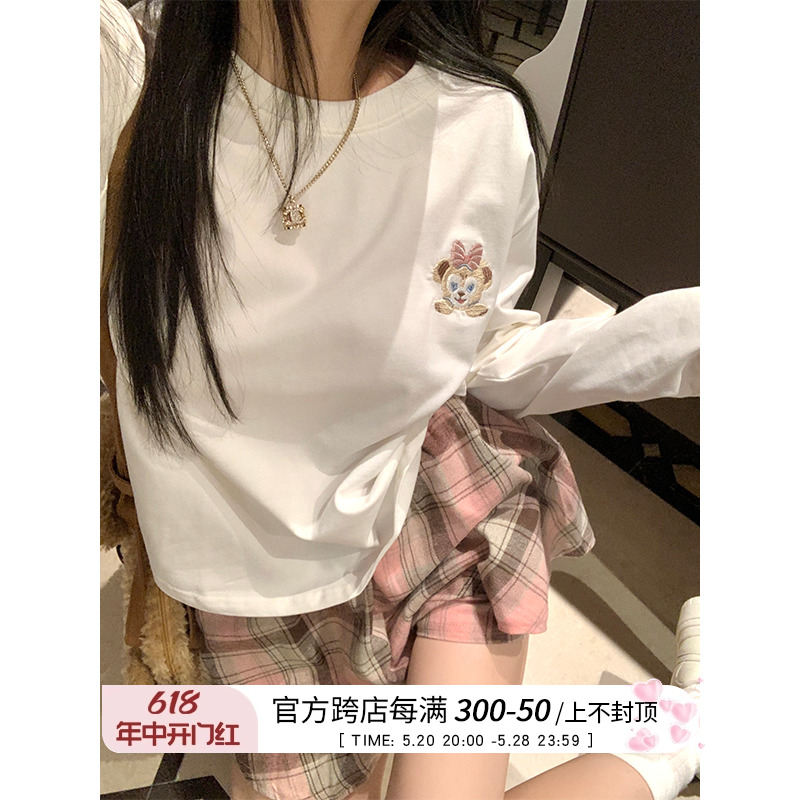 NAYA CHAN 磨毛棉麻格子裙裤女春季2024新款高腰显瘦半身蓬蓬短裙