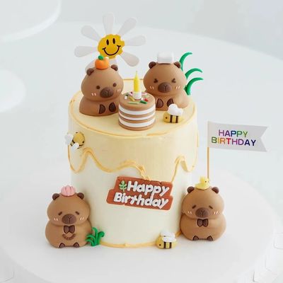 Adorable Capybara Cake Topper Set for Baking Decorations Bab