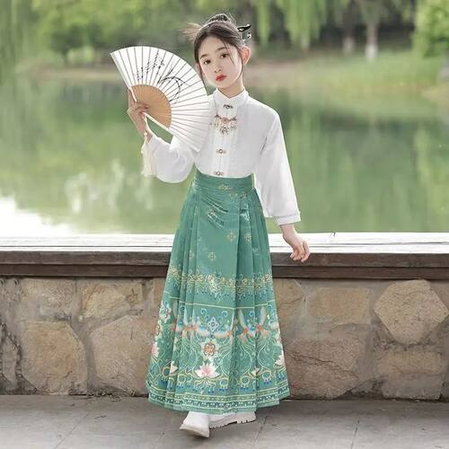 Girls Hanfu Dress Vintage Chinese Traditional Ming Style Com