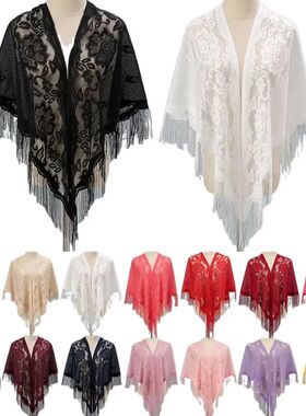 Tassel Patchwork V-Neck Cardigans Women Wedding Accessories