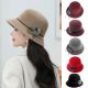Fel Hat Women Elegant Bowknot Fedora Pompom Top Vintage Flat