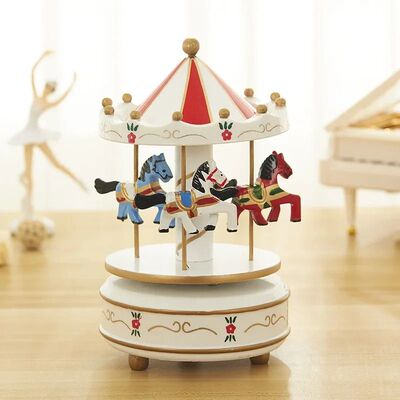 Creative Fantasy Christmas Holiday Decor Carousel Music Box