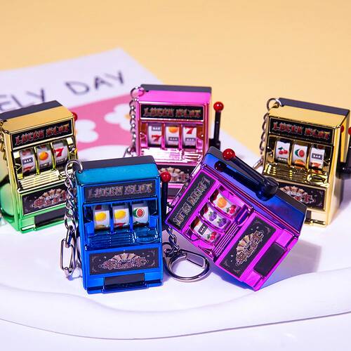 Portable Mini Fruit Slot Keychains Pendant Lucky Jackpot Ret