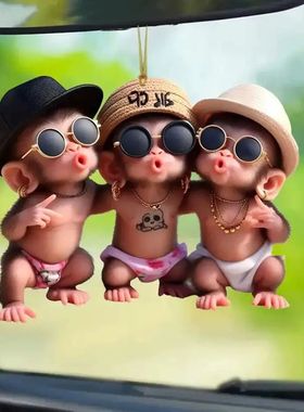 2D Acrylic Monkey Pendant Personalized Decor Pendant Christm