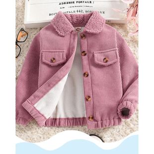 Sleeve Fleece Jacket Button Long Coat Lined Girls 2025