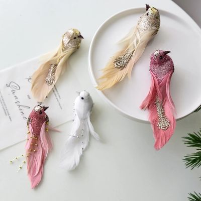 Amazon Christmas Ornament Simulation Foam Colored Feather Bi