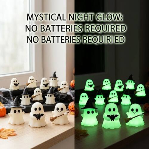 Halloween Luminous Mini Ghost Statue Soft  Glow In Dark Orna