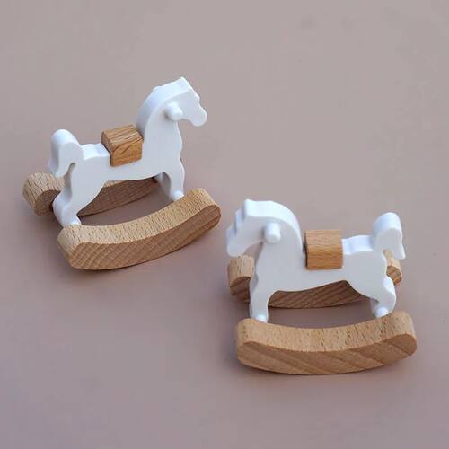 Dollhouse Wooden Horse Rocking Horse 1:12 Dollhouse Ornament