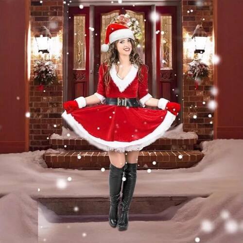 Santa Claus Costume Stage Costume Christmas Clothing Adult W