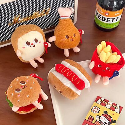 Cute And Creative French Fries Hamburger Figurine Hanging Ba