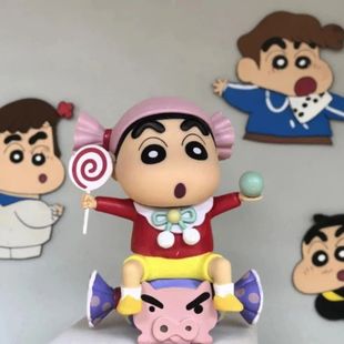 8cm Anime Crayon Shin-chan cute Handheld lollipop sitting po
