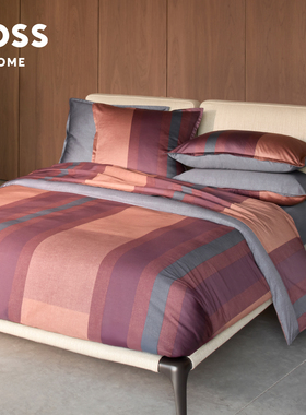 BOSS2025进口新品全棉贡缎现代商务条纹高级感纯棉四件套FINN曙暮