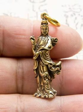 创意黄铜钥匙扣手工观音菩萨汽车