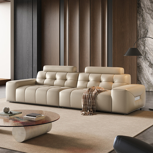 艺潮匠山屿沙发高端真皮大平层客厅意式极简全青皮劳伦斯2025新款