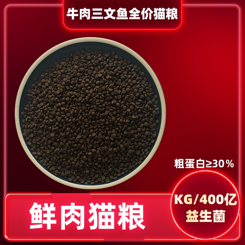 帅汉牛肉三文鱼益生菌猫粮成猫