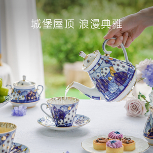 俄皇LOMONOSOV屋顶花园陶瓷咖啡杯子高档精致欧式 下午茶具套装