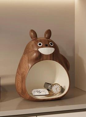 中古风龙猫入户玄关钥匙收纳摆件卡通高级感客厅电视床头柜装饰品