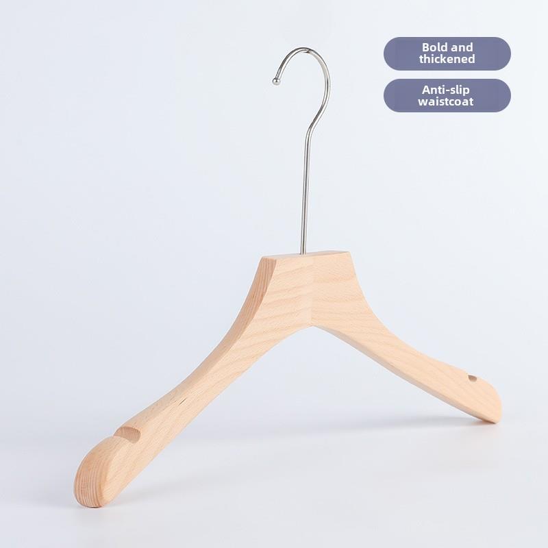 标志定制服装店高档衣架山毛榉木彩色实木防滑衣架裤架女士服装木