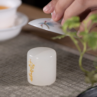 天然玉石盖置高端紫砂壶盖托架陶瓷茶具盖碗茶托盖子配件茶道茶器